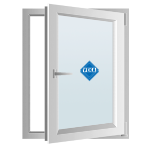Single-sash casement PVC VEKA window