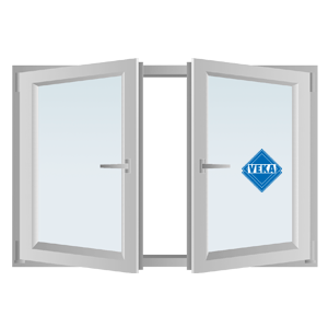 Twin-sash casement PVC VEKA window