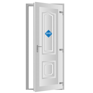 Boceto de puerta de entrada de PVC con panel decorativo